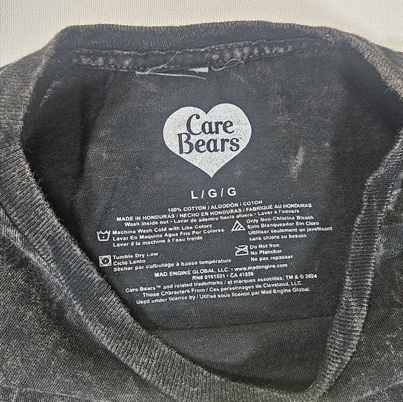 Care Bears T-Shirt Mens Large Black Distressed 90's Retro‎ Inspired Graphic Tee - Picture 4 of 5